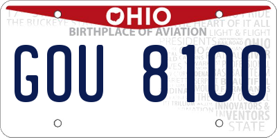 OH license plate GOU8100
