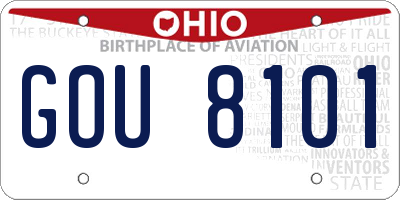 OH license plate GOU8101