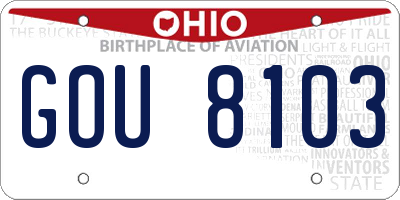 OH license plate GOU8103