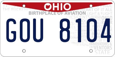 OH license plate GOU8104