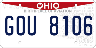OH license plate GOU8106