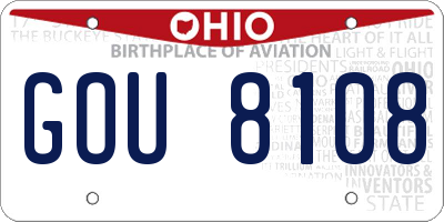 OH license plate GOU8108