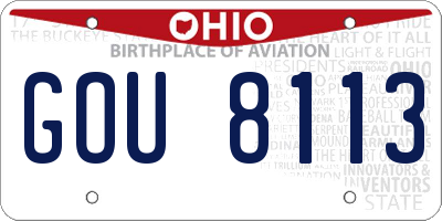 OH license plate GOU8113
