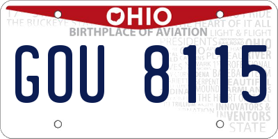 OH license plate GOU8115