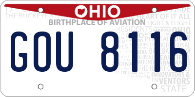 OH license plate GOU8116