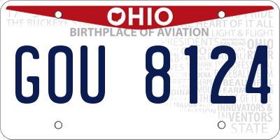 OH license plate GOU8124