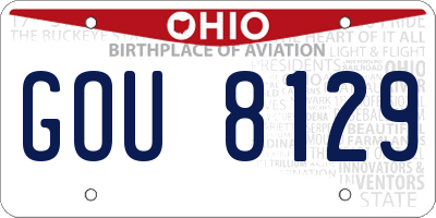 OH license plate GOU8129