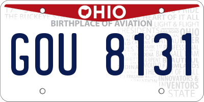 OH license plate GOU8131