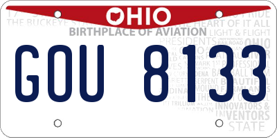 OH license plate GOU8133