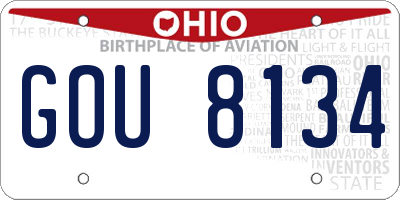 OH license plate GOU8134