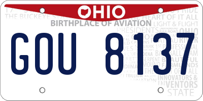 OH license plate GOU8137