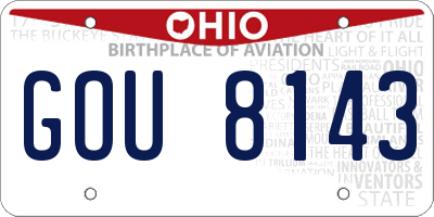 OH license plate GOU8143