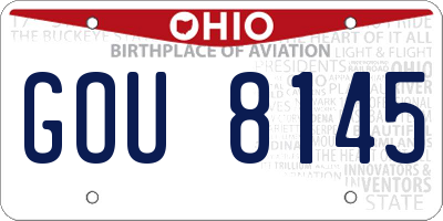 OH license plate GOU8145