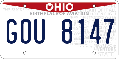 OH license plate GOU8147