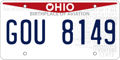 OH license plate GOU8149
