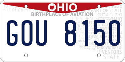 OH license plate GOU8150
