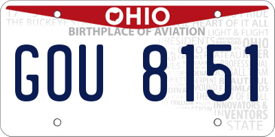 OH license plate GOU8151
