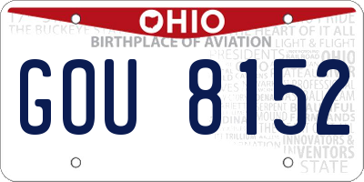 OH license plate GOU8152
