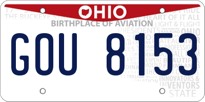 OH license plate GOU8153