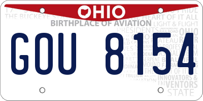 OH license plate GOU8154