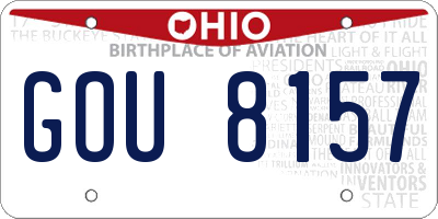 OH license plate GOU8157