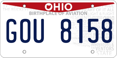OH license plate GOU8158