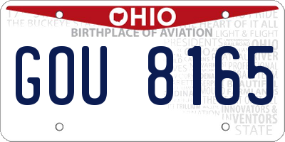 OH license plate GOU8165