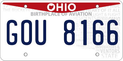 OH license plate GOU8166