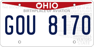 OH license plate GOU8170