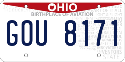 OH license plate GOU8171