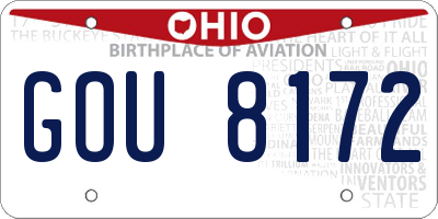 OH license plate GOU8172