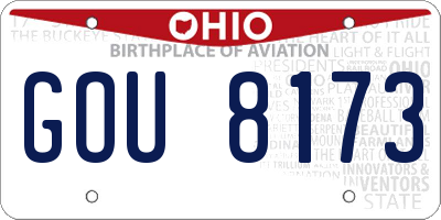 OH license plate GOU8173