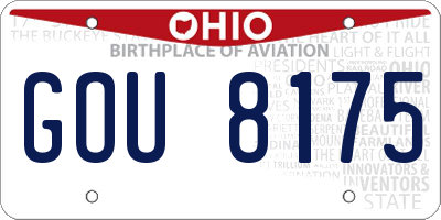 OH license plate GOU8175