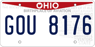 OH license plate GOU8176