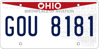 OH license plate GOU8181
