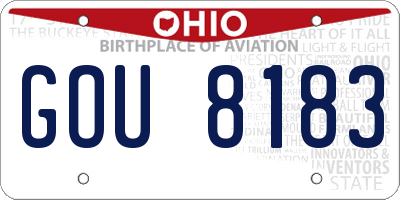 OH license plate GOU8183
