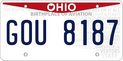 OH license plate GOU8187
