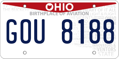 OH license plate GOU8188