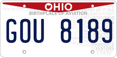 OH license plate GOU8189