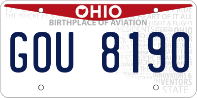 OH license plate GOU8190