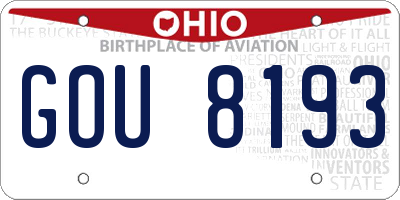 OH license plate GOU8193