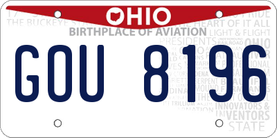 OH license plate GOU8196