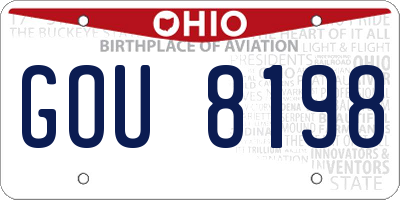 OH license plate GOU8198
