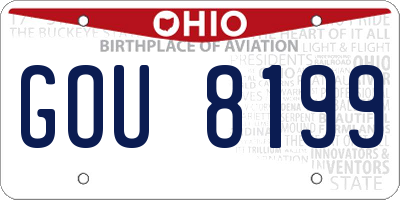 OH license plate GOU8199