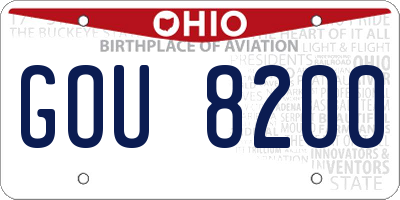 OH license plate GOU8200