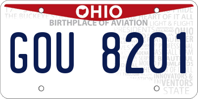 OH license plate GOU8201