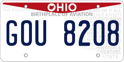 OH license plate GOU8208