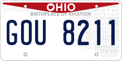 OH license plate GOU8211