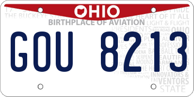 OH license plate GOU8213