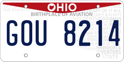 OH license plate GOU8214